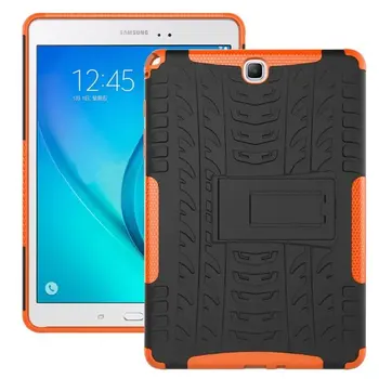 Bruņas Triecienizturīgs, kas Nav Slīdēšanas Stāvēt TPU+PC Tablet Case for Samsung Galaxy Tab 9.7 T550 T555 SM-T550 SM-T555 Stāvēt Segtu Būtiska+pildspalva