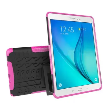 Bruņas Triecienizturīgs, kas Nav Slīdēšanas Stāvēt TPU+PC Tablet Case for Samsung Galaxy Tab 9.7 T550 T555 SM-T550 SM-T555 Stāvēt Segtu Būtiska+pildspalva