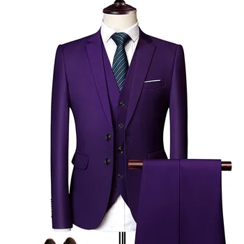 Brīnišķīgs Līgavainis Vīriešu Kāzu Balles Tērps Green Slim Fit Uzvalku Vīriešiem Oficiālas Uzņēmējdarbības Darbu Valkāt Uzvalkus. 3Pcs Komplekts (Jaka+Bikses+Veste)