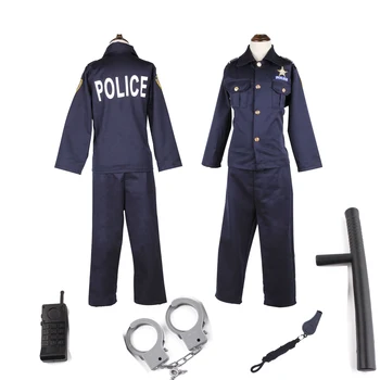 Brīnums, Dārzs, Bērnu Bērni Profesiju Policijas Cosplay Halloween Purima Kostīms Zēniem Skatuves Tērps