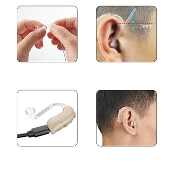 BTE Caurule Regulējams Dzirdes Uzlādējams Dzirdes Palīglīdzekļus Veciem cilvēkiem Noklausīšanās Ierīci Dzirdes Zudums, Dzirdes Pastiprinātājs
