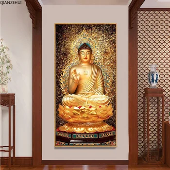 Budas Reliģijas Pilnu Kvadrātveida, Apaļi Akmeņi DIY 5D Dimanta Krāsošanas Komplekts Dimanta Izšuvumi Mozaīkas Cross Stitch Karstā Pārdot Mākslas Izdrukas