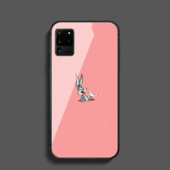 Bugs Funny Bunny Tālrunis Rūdīts Stikls Lietu Vāku Samsung Galaxy Note S 7 8 9 10 10 20 Plus Lite Uitra Silikona Melns Etui
