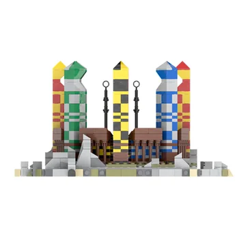 Buildmoc Idejas Filmu Harija Hogwartsed Burvju Skolas Quiditch Piķis Sporta norises Vieta Arhitektūras Moduļu Celtniecības Bloki, Ķieģeļi, Rotaļlietas