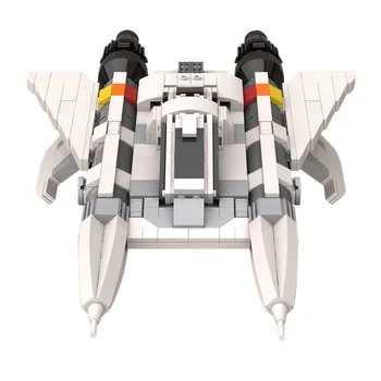 BuildMoc zvaigžņu Filmu Sērijas SpaceTitanium transportlīdzekļa Buck Rogers 2.0 KM-49322 2.0 Celtniecības Bloki DIY Izglītības Rotaļlietas Bērniem Dāvanu