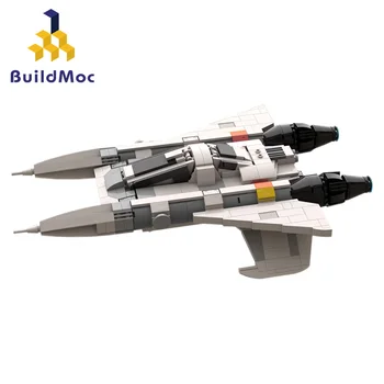 BuildMoc zvaigžņu Filmu Sērijas SpaceTitanium transportlīdzekļa Buck Rogers 2.0 KM-49322 2.0 Celtniecības Bloki DIY Izglītības Rotaļlietas Bērniem Dāvanu