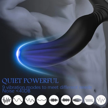 Butt Plug Prostatas Massager 9 Vibrācijas Režīms Bezvadu Uzlādējamais G-Spot Vibrators Anālais Vibrators Vibrējošais Seksa Rotaļlietu Vīrietis