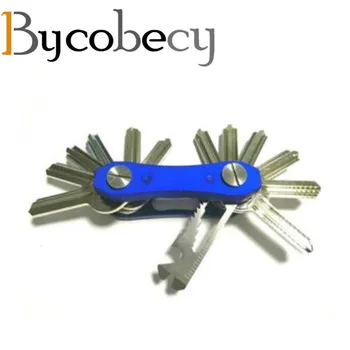BYCOBECY Auto Atslēgu Turētājs Ķēdes Smart Key Kabatas Gredzenu Mājsaimnieces Oksīds Alumīnija DIY EDC Kabatas Galvenais Organizators Smart Savācējs