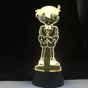 Bērni 3d Nakts Lampas Dāvanu Konans Attēls, Anime Detektīvs 3d Led Nakts Gaisma Bērna Guļamistabu Unikālu Bērnu Nightlight Manga Gadījumā