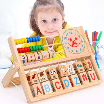 Bērni, Bērni, Universāls, Atloks Abacus Izglītības Koka Rotaļlietas Aprēķinu Rāmja Burtu Alfabēts Ciparu Skaits Modinātājs