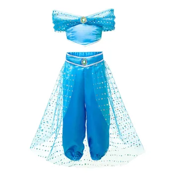 Bērni, Meitenes Saģērbt Aladdin Princese Kleita Aladdin Jasmīns Kostīmu Jasmīns Cosplay Halloween Kostīmu Ziemassvētku Meitenes Kostīms
