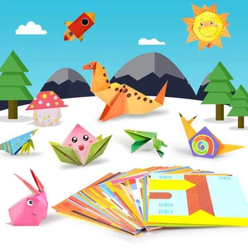 Bērni Origami Komplekts 3D Multiplikācijas filmu Dzīvnieku Origami Grāmatu, dubultie Origami Papīrus Iesācējiem Skola, Amatniecības Nodarbības Bērniem DIY Rotaļlietas