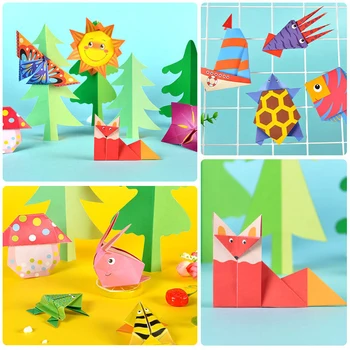Bērni Origami Komplekts 3D Multiplikācijas filmu Dzīvnieku Origami Grāmatu, dubultie Origami Papīrus Iesācējiem Skola, Amatniecības Nodarbības Bērniem DIY Rotaļlietas
