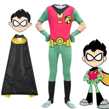 Bērni Pusaudžu Titan Iet Cosplay Kostīms Zēniem Halloween Kostīmi Puse Apģērbu Bērniem Jaunums Jumpsuits ar Apmetnis un Maska Zēns