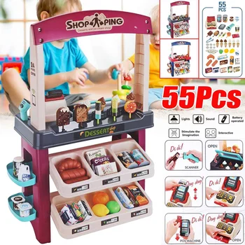 Bērni, Veikalu, Lielveikalu Iepirkšanās Rotaļu Kases saldējums Pārtikas Spēlēt Set Veikals Rotaļlietas Bērniem Meiteņu Spēles