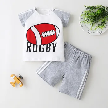 Bērniem, Baby Boy Apģērbs Uzstādīt 2020. Gada Vasaras Toddler Īsām Piedurknēm Basketbola, Futbola O-veida kakla T-krekls, Šorti Apģērbs, Apģērbu 2gab