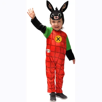 Bērniem BING ZAĶIS Cosplay Kostīmu Gudrs Bērniem Zēni Halloween Karnevāla Puse Skatuves Sniegumu Jumpsuit + Headwears Komplekti C55M87