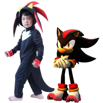 Bērniem Deluxe Sonic Ezis Cosplay Kostīmu Zēni Meitenes Fun Spēles Raksturs Halloween Puse Sniegumu Komplekti Bērnu Drēbes