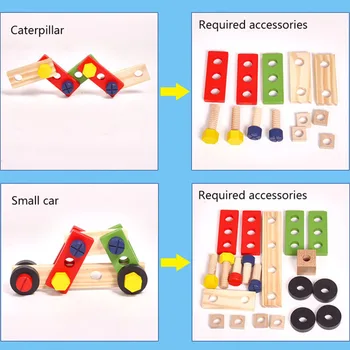 Bērniem DIY Instrumentu Komplekts Komplekts Izglītības Rotaļlietas, Simulācijas Remonta Instrumentu klāsts, Koka Spēli Mācīšanās Projektēšana Puzzle Rotaļlietas Zēniem