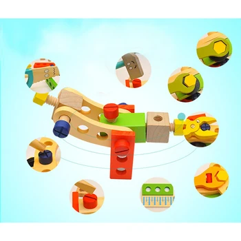 Bērniem DIY Instrumentu Komplekts Komplekts Izglītības Rotaļlietas, Simulācijas Remonta Instrumentu klāsts, Koka Spēli Mācīšanās Projektēšana Puzzle Rotaļlietas Zēniem
