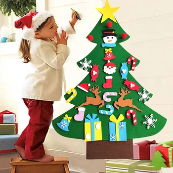 Bērniem DIY Jūtama Ziemassvētku Eglīte Ziemassvētku rotājums Mājās Navidad Ir 2021. Jaunā Gada Dāvanas, Ziemassvētku Rotājumi, Santa Klauss, Ziemassvētku Eglīte