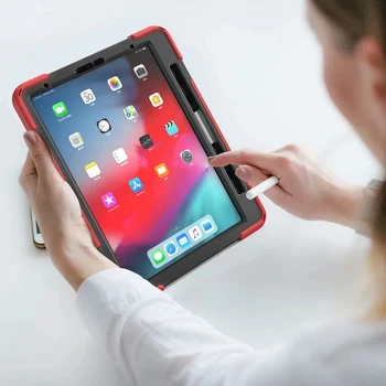 Bērniem Drošu Triecienizturīgs lieljaudas Lieta iPad Pro 11 collu 2018 A1980 A2013 A1934 Tablete Rotējošo Pleca Siksna Aizsardzības gadījumā