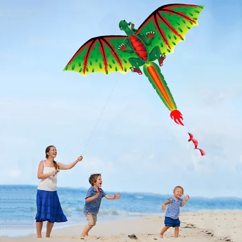 Bērniem Gudrs 3D Dinozauru Kite Peld Spēle, Āra Sporta Spēlē Rotaļlieta ar 100m Līnijas