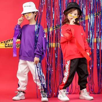 Bērniem Hip Hop Apģērbu Ikdienas Krekls, Krekls Topi Jogger Bikses Meitenēm, Zēniem, Džeza Deju Tērpus, Balles Dejas Drēbes Valkāt