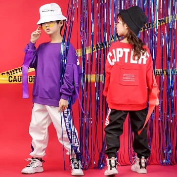 Bērniem Hip Hop Apģērbu Ikdienas Krekls, Krekls Topi Jogger Bikses Meitenēm, Zēniem, Džeza Deju Tērpus, Balles Dejas Drēbes Valkāt