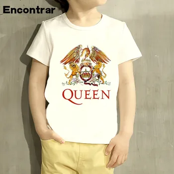 Bērniem Karaliene Rokgrupa Dizaina Baby Zēni/Meitenes TShirt Bērniem Smieklīgi Īsām Piedurknēm Topi Bērniem Gudrs T-Krekls,HKP4083