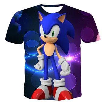 Bērniem Karikatūra Sonic T-Krekls Ezis Sonic T-krekls 3D Iespiesti Tees Zēni Streetwear Topi Tīņi Ir 2021. Vasaras