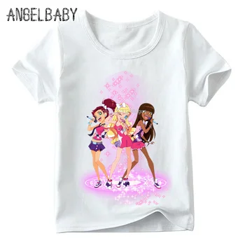 Bērniem LoliRock Burvju Meitenes Smieklīgu T kreklu Vasaras Baby Meitenes Gudrs Īsām Piedurknēm Topi Bērniem Gadījuma T-krekls