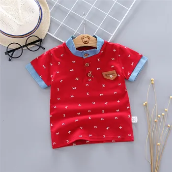 Bērniem Meitene T Krekls Vasaras Puika Džentlmenis Drukāt Topi Toddler Tees Apģērbs Bērniem, Apģērbs T-krekli ar Īsām Piedurknēm Ikdienas Valkāšanai
