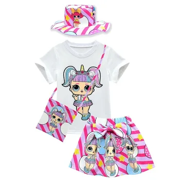 Bērniem Meiteņu Apģērba Komplekts NEW Baby Girl Apģērbu Dot L. O. L Lelle Topi + Mesh Svārki Toddler Meitenes Tērps, Bērnu Bērnu Apģērbu