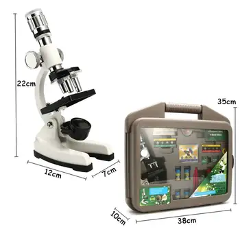 Bērniem Mikroskopu Zoom 1200X Monokulāri Bioloģiskais Mikroskops Iesācējiem, Bērniem Studentu Kids Izglītojošās Rotaļlietas Mikroskopa