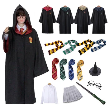 Bērniem, Pieaugušajiem Potera Kostīmu Hufflepuff Slytherin Apmetnis Hermione Skolas Vienādu Sieviešu, Vīriešu Halloween Kostīmu Cosplay