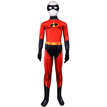 Bērniem, Pieaugušajiem The Incredibles 2 Cosplay Kostīmi Ģimenes Spandex Likra Bodysuits Jumpsuits Brīvdienu Supervaronis Puse Tērps ar Masku