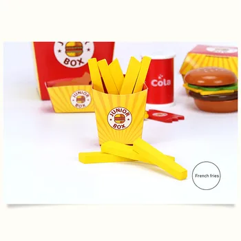 Bērniem, Rotaļlietas, Virtuves Simulācijas Spēlē Pārtikas Rotaļlietas Izlikties, Spēlēt Koka Fast Food Burger Kartupeļi Pārtikas Rotaļlietu Komplekts Dāvanu Izglītojošas Rotaļlietas Spēlēt