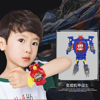Bērniem Trasformation Rokas Pulkstenis Rotaļlietas Deformācijas Robotu Rīcības Rotaļlietas, Multfilmas Pulksteņi Robots Transformācijas Rotaļlietas Bērniem Dzimšanas Dienas Dāvana