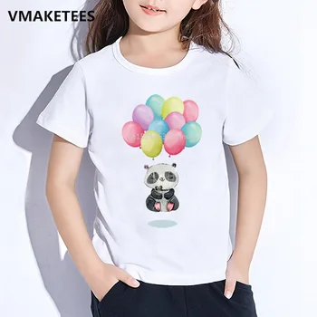 Bērniem Vasarā Īsām Piedurknēm Meitenēm&Zēniem T krekls Bērniem Panda Peldošās Meditācija Karikatūra Izdrukāt T-krekls Smieklīgi Zīdaiņu Apģērbu