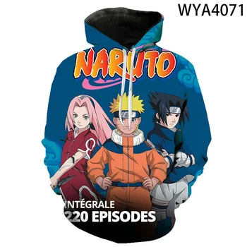 Bērniem Vīriešiem 3D Hoodies Naruto 3d Iespiesti Zēni Meitenes pelēkā vārna Sasuke Hatake Kakashi Karikatūra sporta Krekls Ikdienas Bērnu Apģērbu