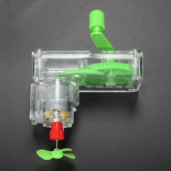 Bērniem Zinātne Eksperiments Izglītības Rotaļlietas DIY Rokas Kloķa LĪDZSTRĀVAS Ģeneratora Modelis Ventilatora Komplekts Bērniem Rotaļlietas