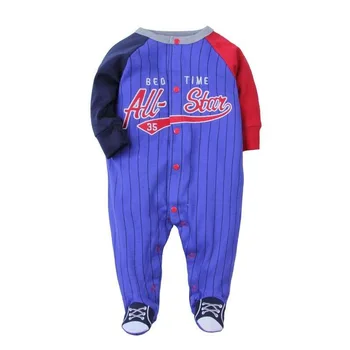 Bērnu apģērbu Beisbola Sporta stila 0-1 gads zēnu drēbes, jaundzimušā pidžamu pavasarī baby jumpsuit sleepwear jaundzimušo zēnu drēbes ropa