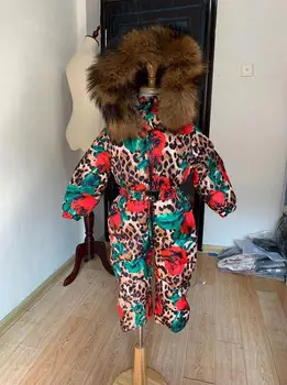 Bērnu Apģērbu Jumpsuit Meitenēm Zēniem Sniega Uzvalks Leopard Dūnu Jaka Parka Bērnu Drēbes, Ziemas Kombinezons Bērniem Y1950