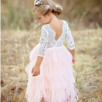 Bērnu Apģērbu Meitene Ziedu Mežģīnes Princess Tutu Kleita, Kāzu Kleita Kleita Meitenes Drēbes Bērniem Puses Valkāt Meninas Vestidos