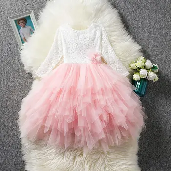 Bērnu Apģērbu Meitene Ziedu Mežģīnes Princess Tutu Kleita, Kāzu Kleita Kleita Meitenes Drēbes Bērniem Puses Valkāt Meninas Vestidos