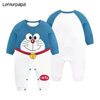 Bērnu Apģērbu Romper Zēni Meitenes Onesie Kokvilnas Karikatūra Pingvīns Doraemon Mīksto Jumpsuit Kombinezonus Tērpiem Festivāls Bērniem Kostīmu 0-3 gadi