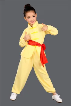 Bērnu cīņas mākslas apģērbu cīņas mākslas meitenēm, zēniem, Tai Chi Kung Fu long piedurknēm bērnu sniegumu Fu Qingcang