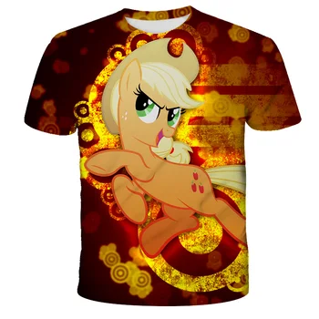 Bērnu Fun Karikatūra T-krekls Anime Zirgu Lele Bērnu Apģērbu 3D Drukāšanas Zēns/Meitene Top Apaļu Kakla Īss Iedzelt Īsām Piedurknēm