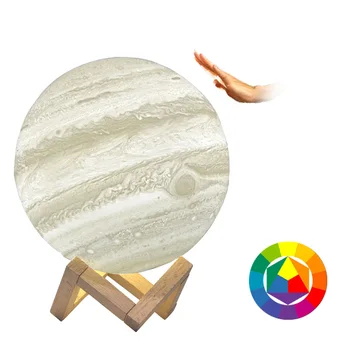 Bērnu Guļamistaba mēness Lampas Home Deco 3D Drukas Jupiteru mēness gaismas USB Ar Kontroles kustības sajūtu, Nightlight Bērniem Pirmsskolas dāvanu